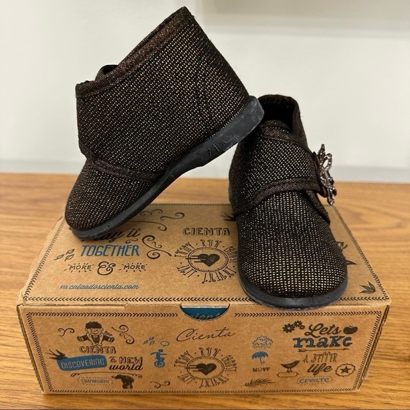 Cienta Girls Chukka Boots Glittery Brown Size 5 are NEW WITH TAGS - Picture 6 of 6